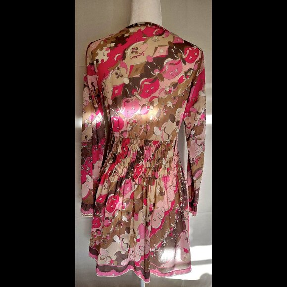 Emilio Pucci Vintage 1960s Pink Abstract Mini Dress - Picture 2 of 3